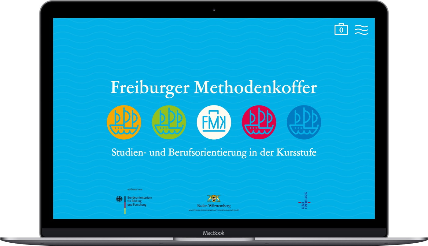 Freiburger Methodenkoffer Web auf Laptop