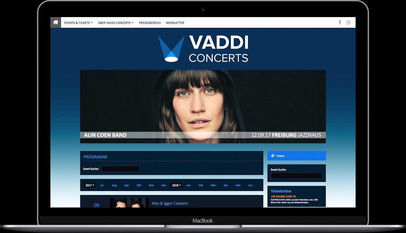 Vaddi Concerts Website